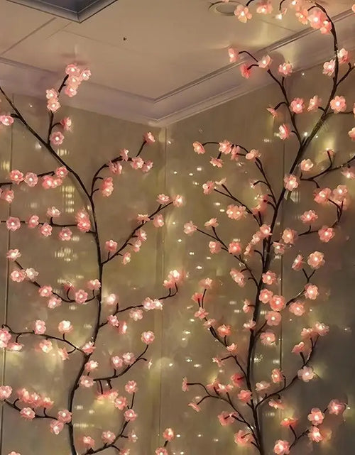 Load image into Gallery viewer, USB Powered Cherry Blossom Branch Lights 8 Modes 96Leds String Lights for Living Room Bedroom Wedding Christmas Holiday Decor
