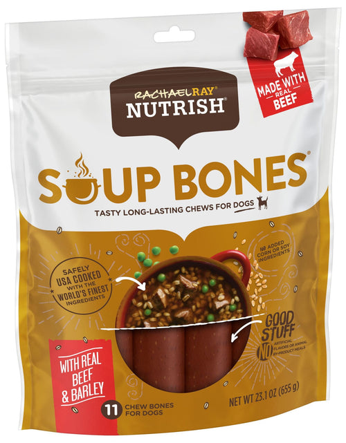 Load image into Gallery viewer, Rachael Ray  Soup Bones with Real Beef &amp; Barley, 11 Dog Chews
