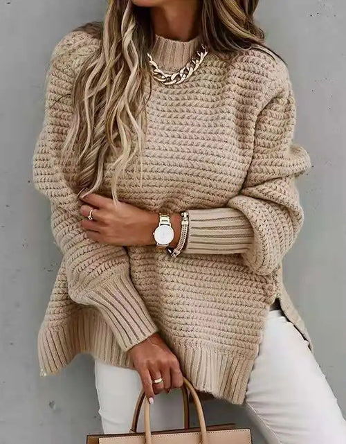 Load image into Gallery viewer, Women Sweaters O-Neck Solid Pullovers Sweater Knitted Tops Long Sleeve Knitted Tops for Women Autumn Jumpers
