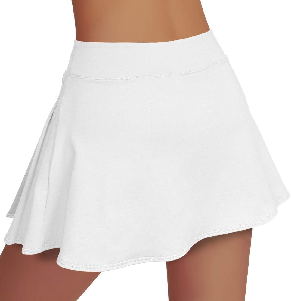 Women'S Golf Skirt Tennis Skort Pleated with Side Inner Pockets Indoor Exercise,Runs Large