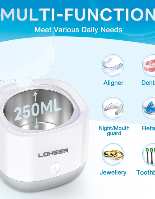 Load image into Gallery viewer, Ultrasonic Jewelry Cleaner,  45Khz Ultrasonic Retainer Cleaner for Dental, Mouth Guard, Ring
