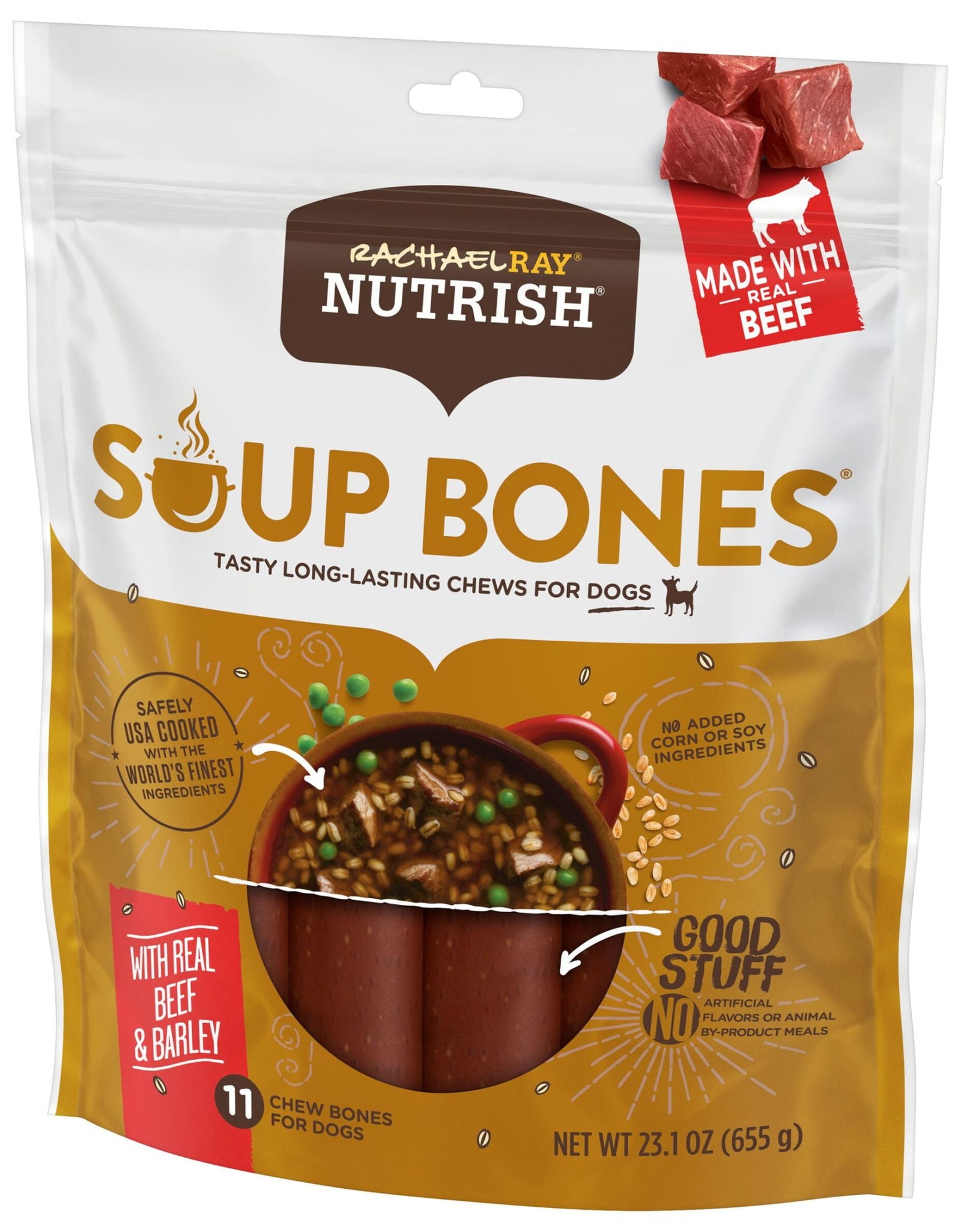 Rachael Ray  Soup Bones with Real Beef & Barley, 11 Dog Chews