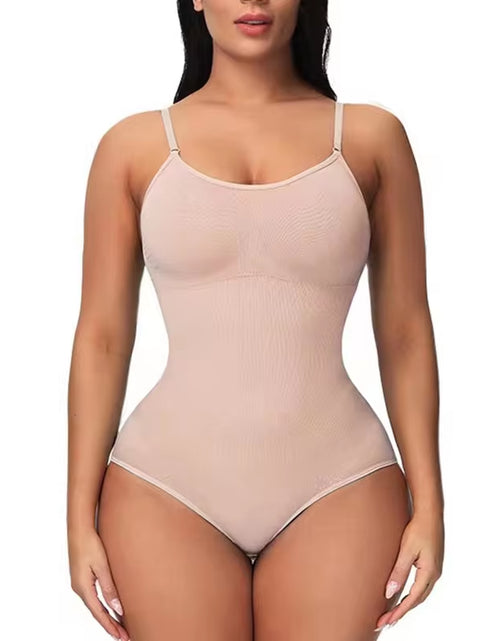 Load image into Gallery viewer, Super Sale V Neck Spaghetti Strap Bodysuit Compression Body Suits Open Crotch Shapewear Slimming Body Shaper Smooth Out Bodysuit
