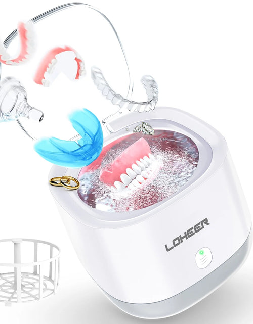 Load image into Gallery viewer, Ultrasonic Jewelry Cleaner,  45Khz Ultrasonic Retainer Cleaner for Dental, Mouth Guard, Ring
