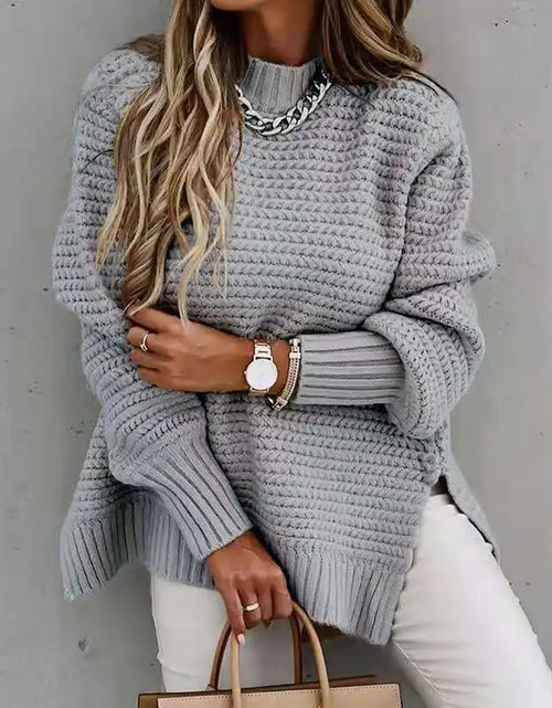 Load image into Gallery viewer, Women Sweaters O-Neck Solid Pullovers Sweater Knitted Tops Long Sleeve Knitted Tops for Women Autumn Jumpers
