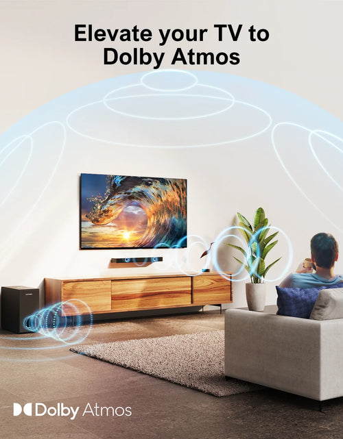 Load image into Gallery viewer, Sound Bar for Smart TV with Dolby Atmos, 190W Peak Power Soundbar with Subwoofer, TV Sound Bar with Bass Boost, Home Theater Audio Sound Bars for TV Speakers
